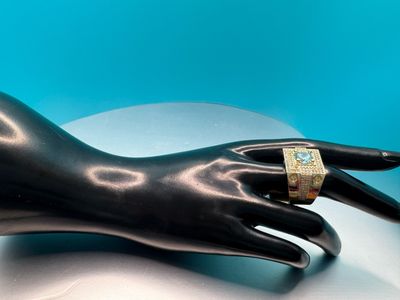 Anillo estilo agua marina de hombre