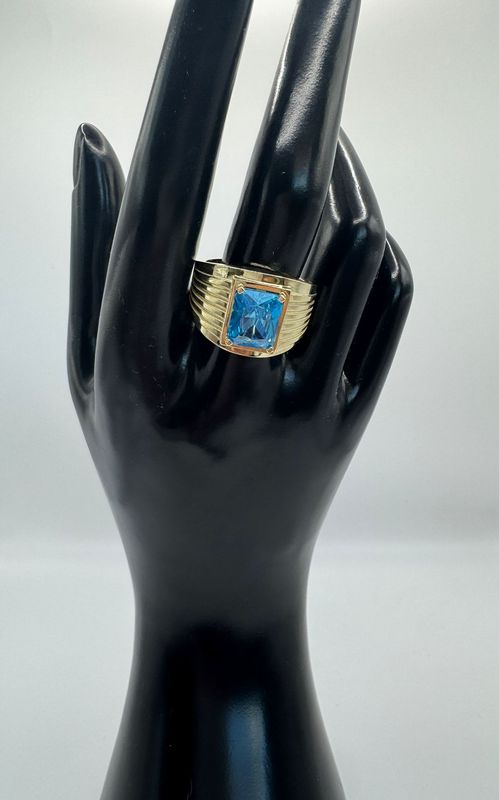 Anillo de hombre estilo Agua Marina
