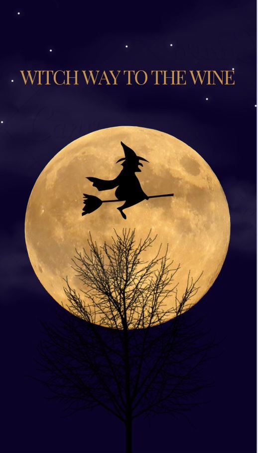 Halloween Witch way to the wine
