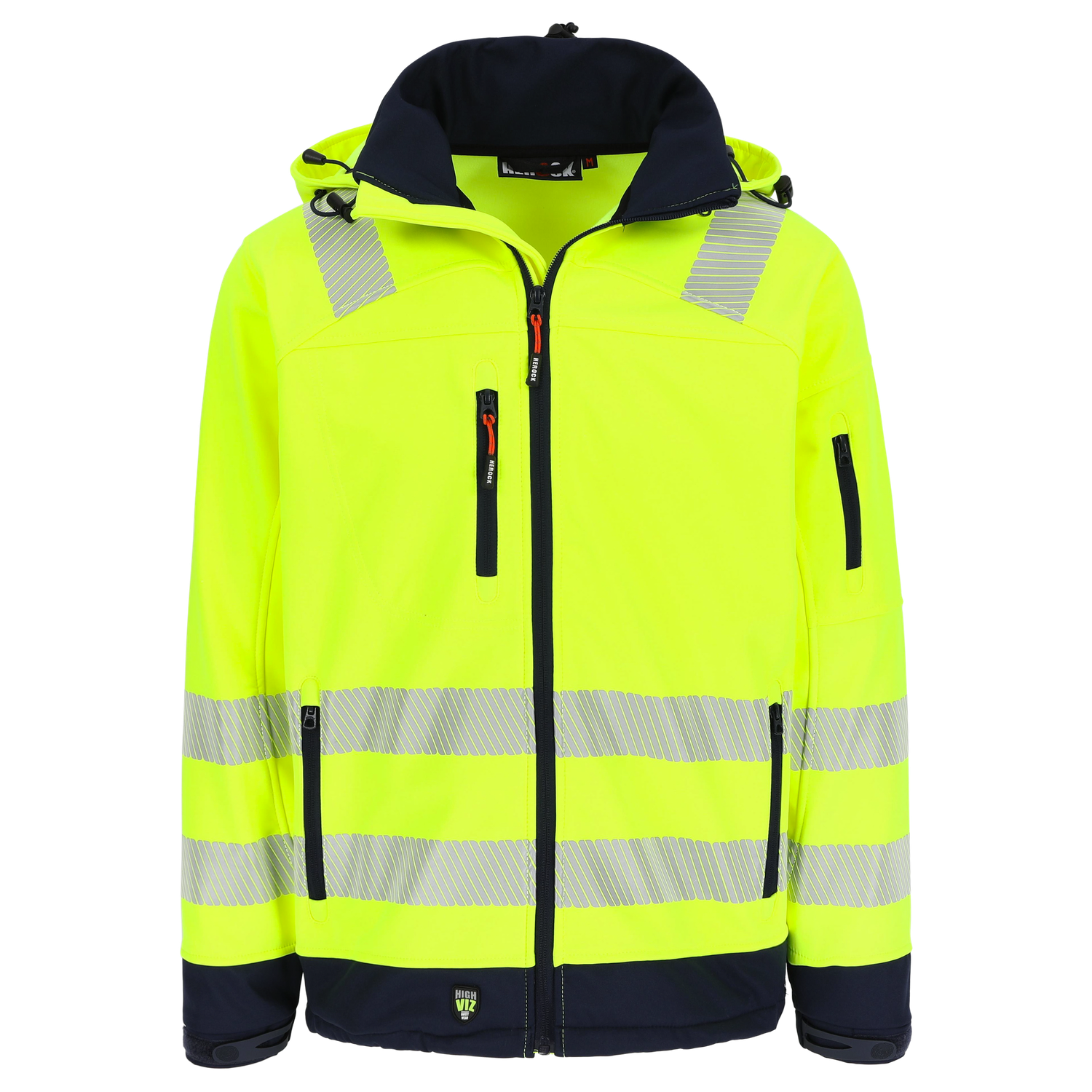 GREGOR HIGH VIZ SOFTSHELL JAS GEEL/MARINE