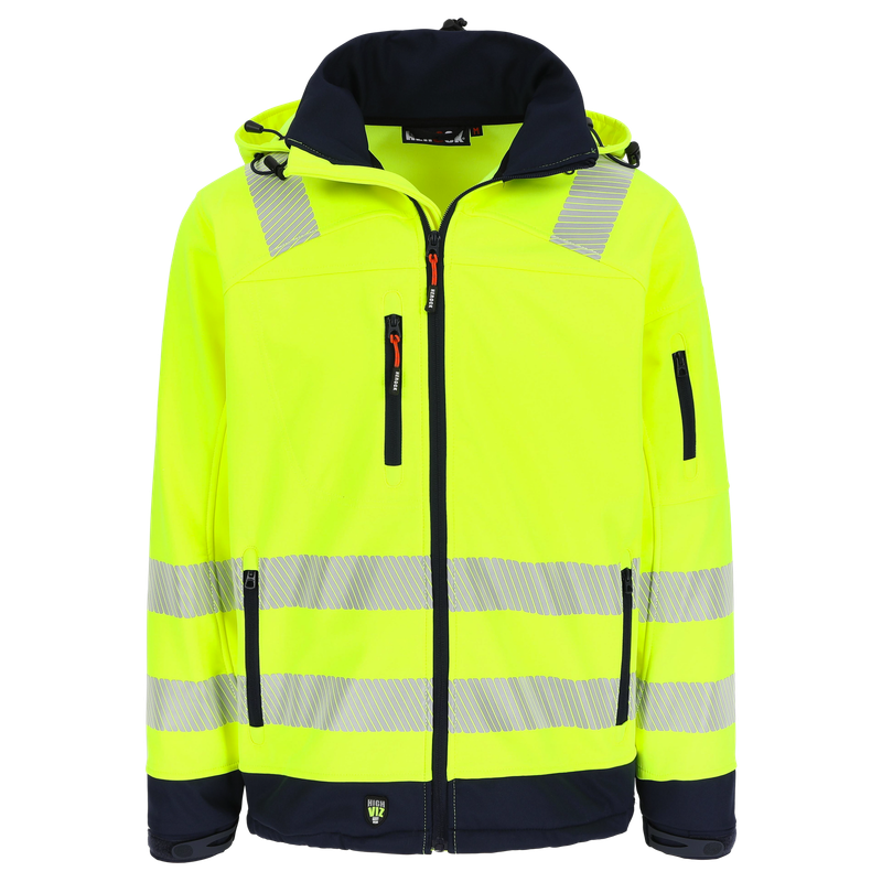 GREGOR HIGH VIZ SOFTSHELL JAS GEEL/MARINE