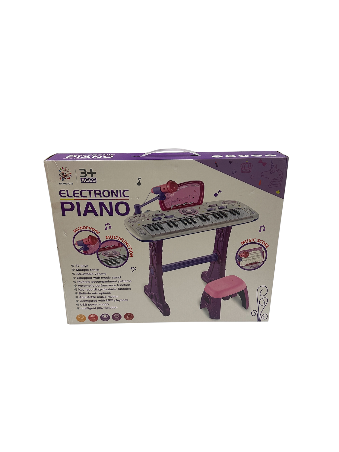 Piano elettronico coin microfono e sgabello