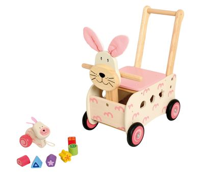 Carrello primi passi in legno CONIGLIO