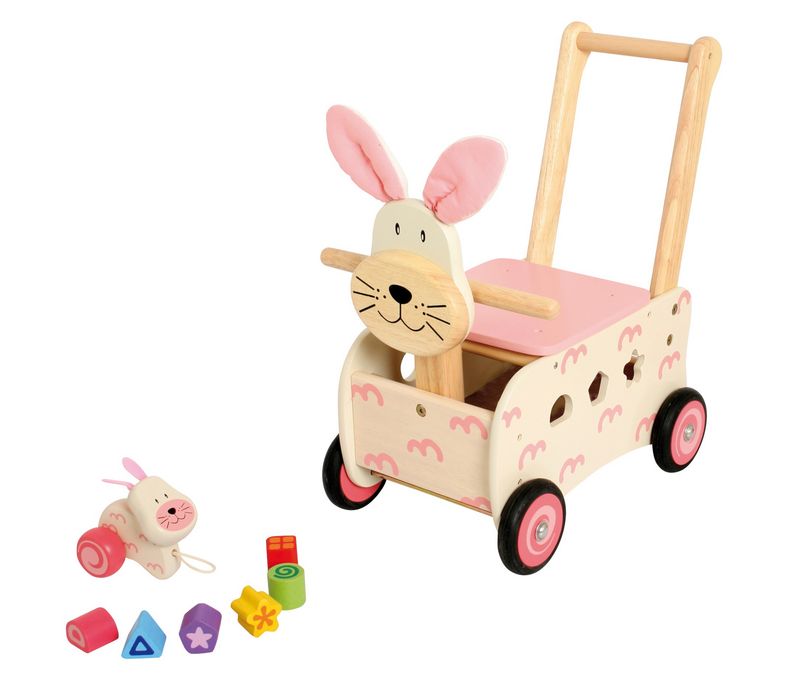 Carrello primi passi in legno CONIGLIO