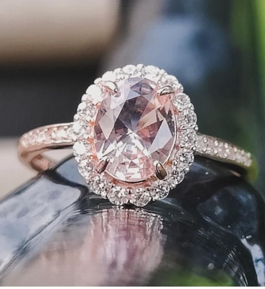 Rose Gold Pink Morganite Ring - Anya