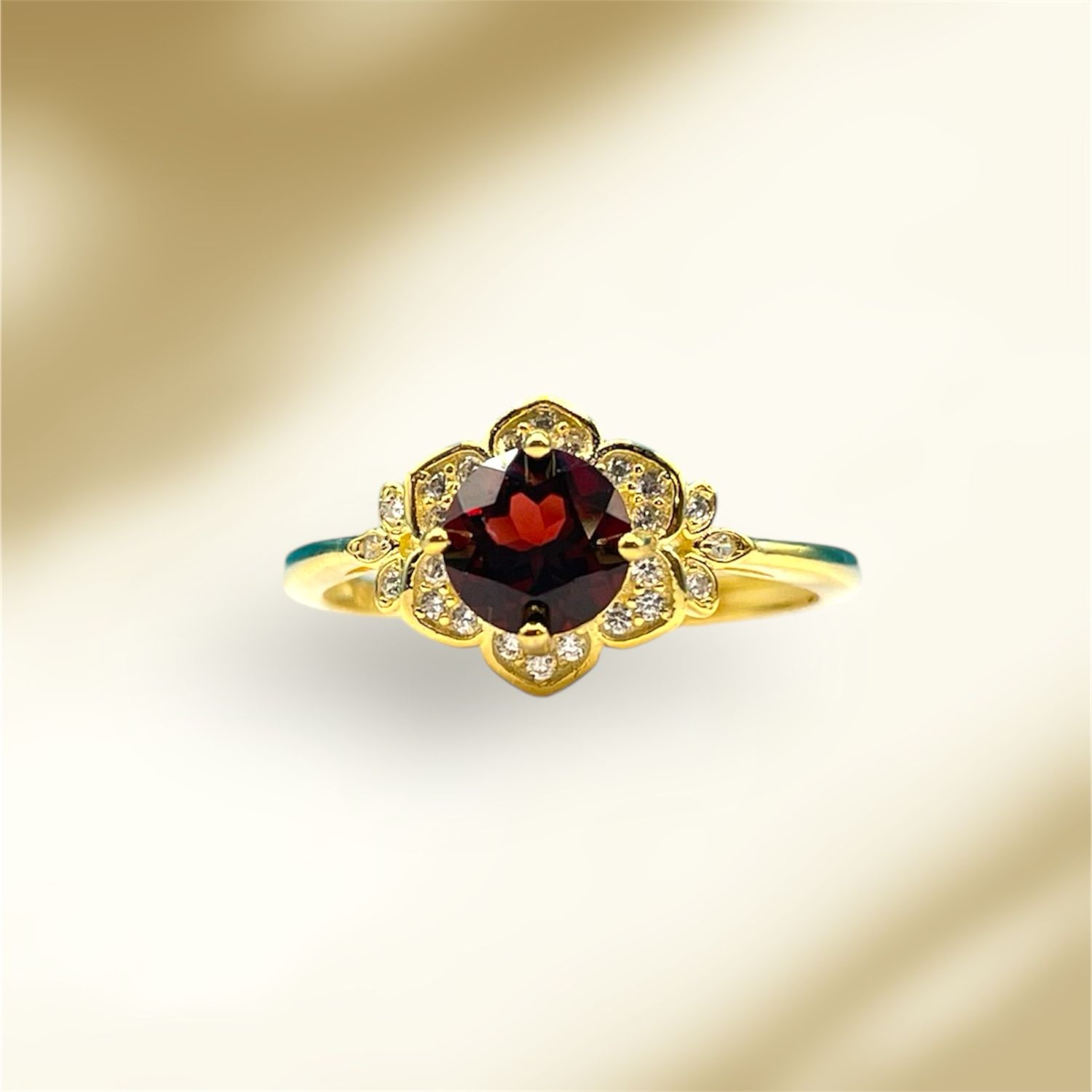 Natural Garnet Vintage Ring - Amayah