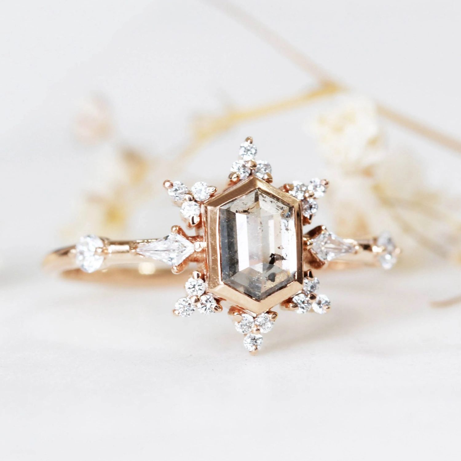 Salt &amp; Pepper Diamond Promise Ring