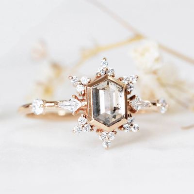Salt &amp; Pepper Diamond Promise Ring