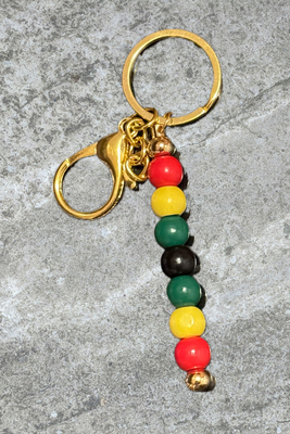 Red, Yellow, Green, Black Keychain