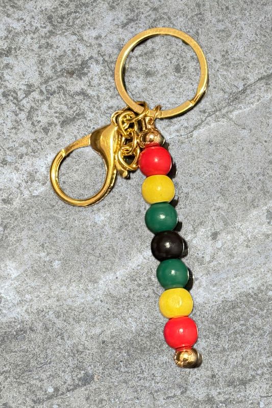 Red, Yellow, Green, Black Keychain