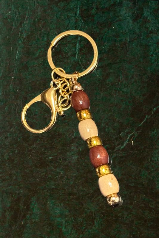 Neutral and Gold Keychain