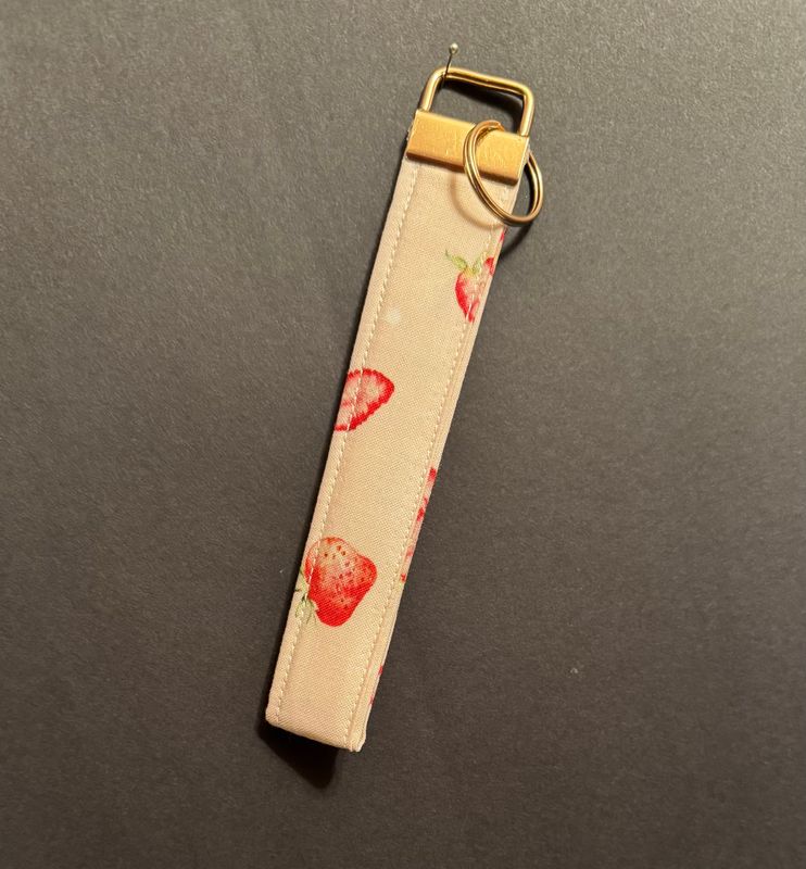 Pink Strawberry Key Fob