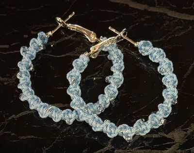 Light Blue “Icy” Macrame Hoops