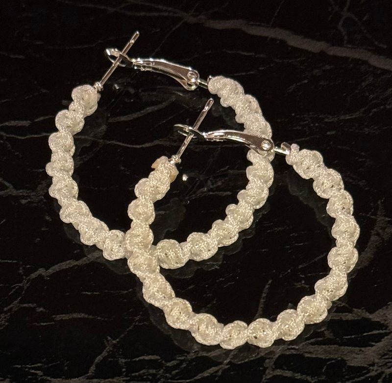 White Macrame Hoops