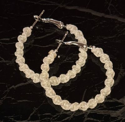 White Macrame Hoops