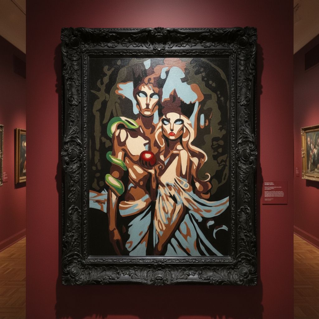 Adam and Eve. Original oil painting by Tiago Azevedo