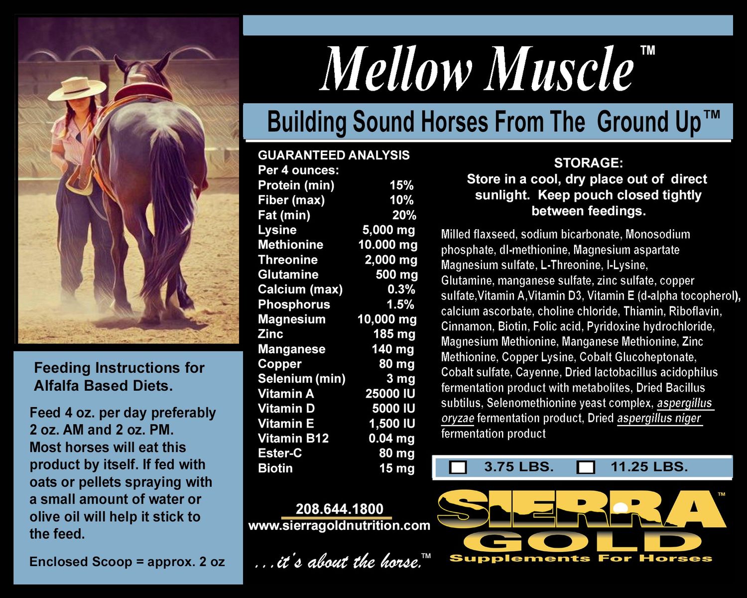 Mellow Muscle for Alfalfa Based Diets (Advanced Formula) Single - 3.75 lbs. (30 - 2 oz. Servings)