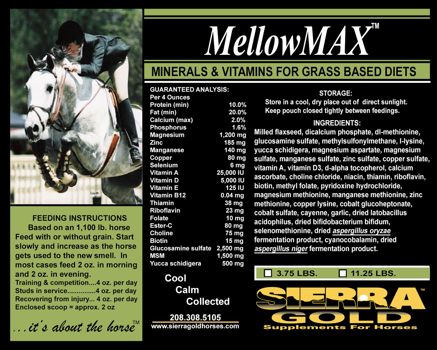 MellowMAX for Grass Based Diets - Single 3.75 lbs. (Total 30 - 2 oz. Servings)