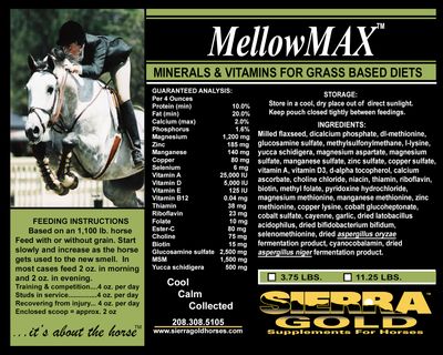 MellowMAX para dietas a base de pasto - Individual de 3.75 libras (30 a 2 onzas)