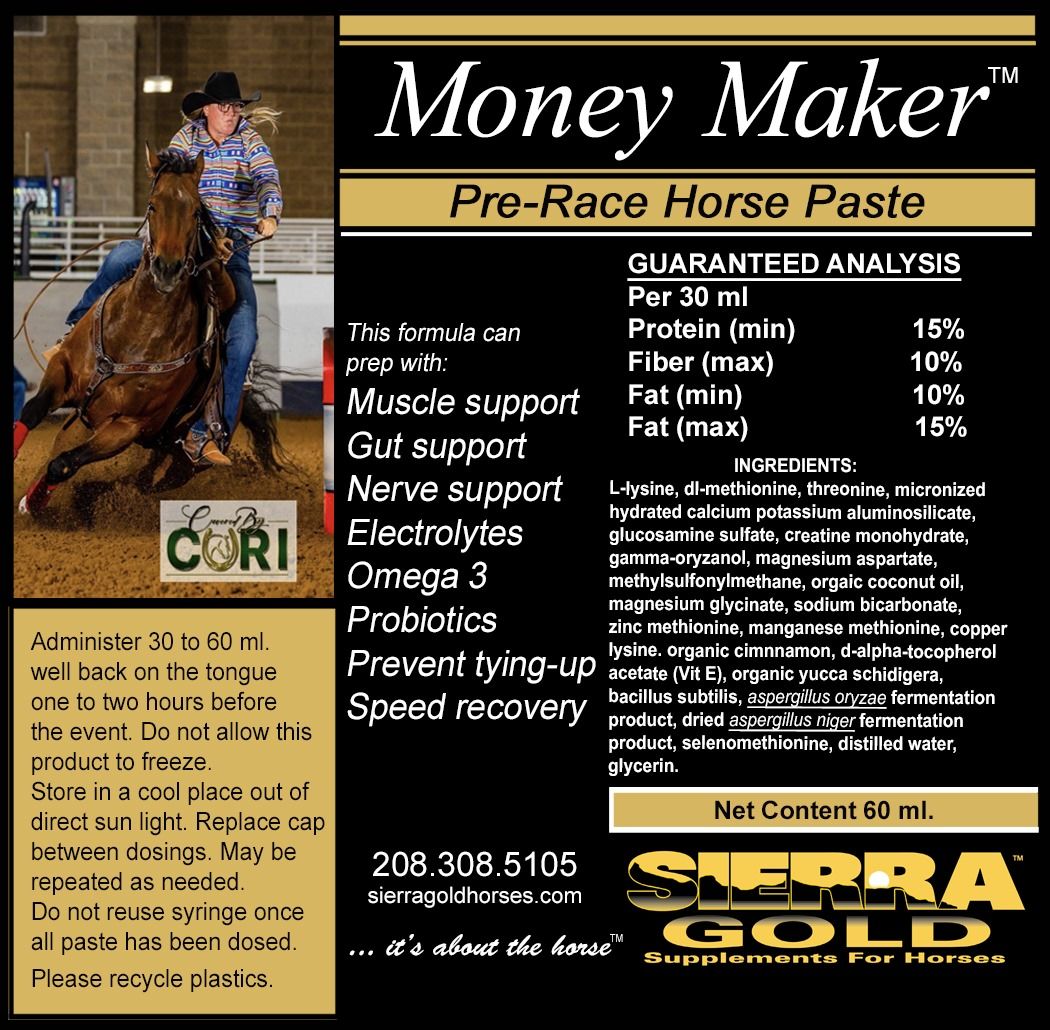 Money Maker Pre-Race Horse Paste - 60 cc tube