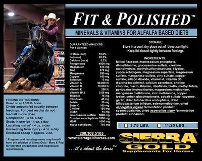 Minerales y Vitaminas Fit &amp; Polished para Dietas Basadas en Alfalfa (AMEU) - Individuales 11.25 lbs. (90 - Porciones de 2 oz)