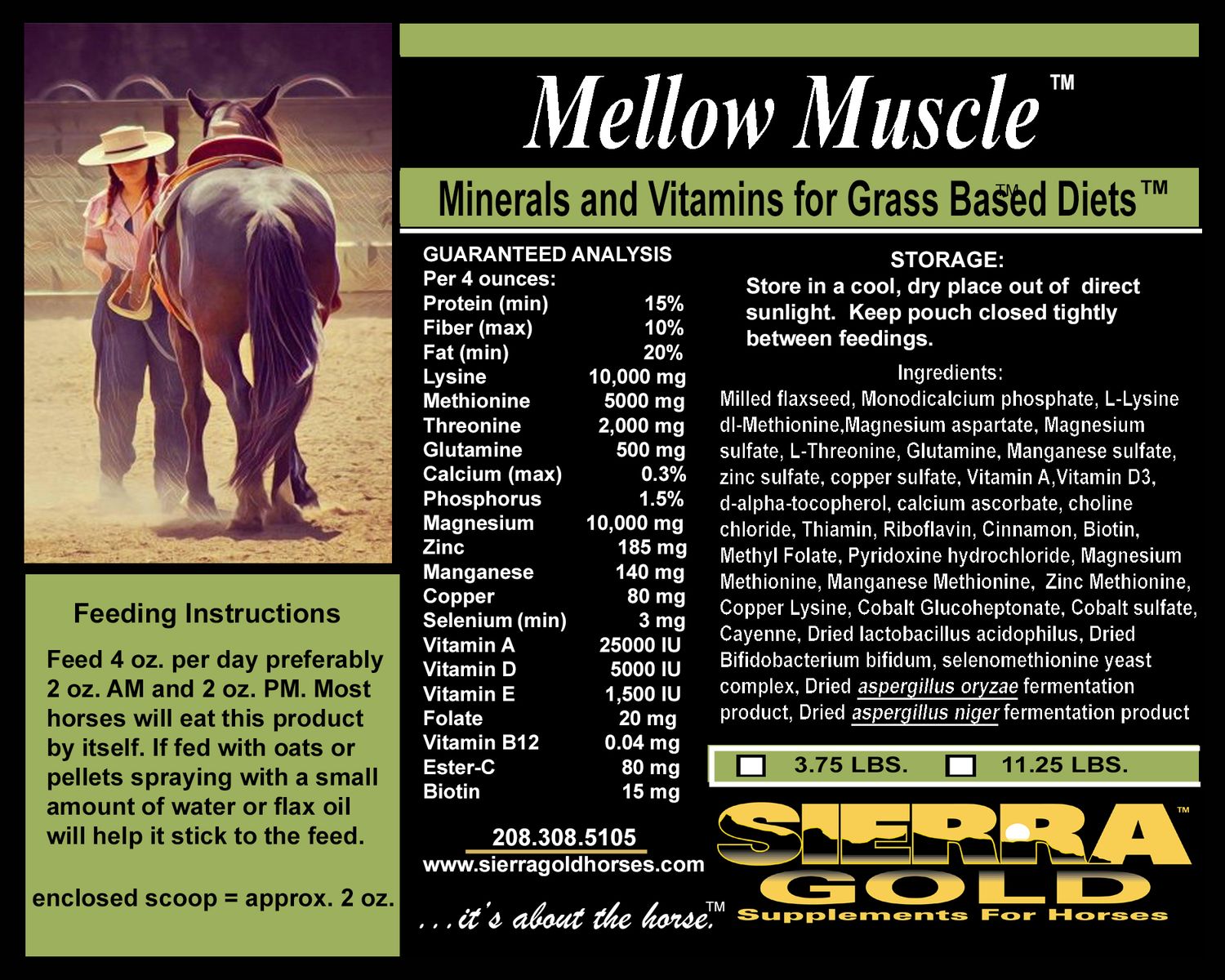 Mellow Muscle for Grass Based Diets (Advanced Formula) Double 11.25 lbs. (Total 180 - 2 oz. Servings)