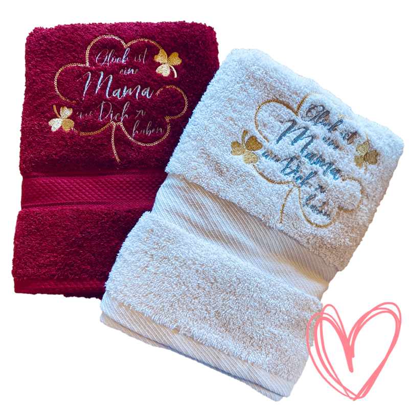 Handtuch „Glück ist, eine Mama wie dich zu haben“ – Ein Geschenk mit Herz