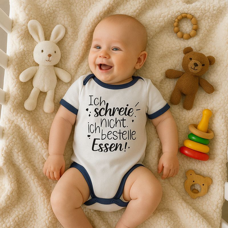 Babybody „Ich schreie nicht, ich bestelle Essen!“