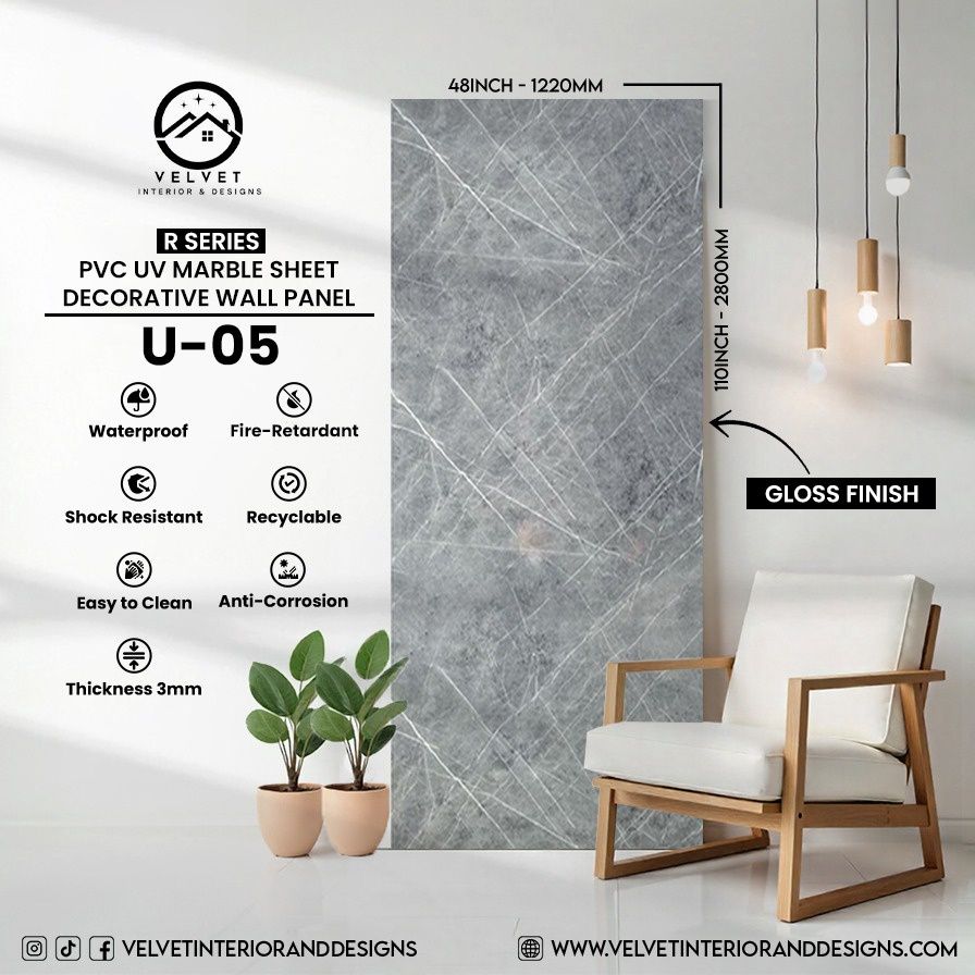 U-05 | R Series | PVC UV Marble Sheets