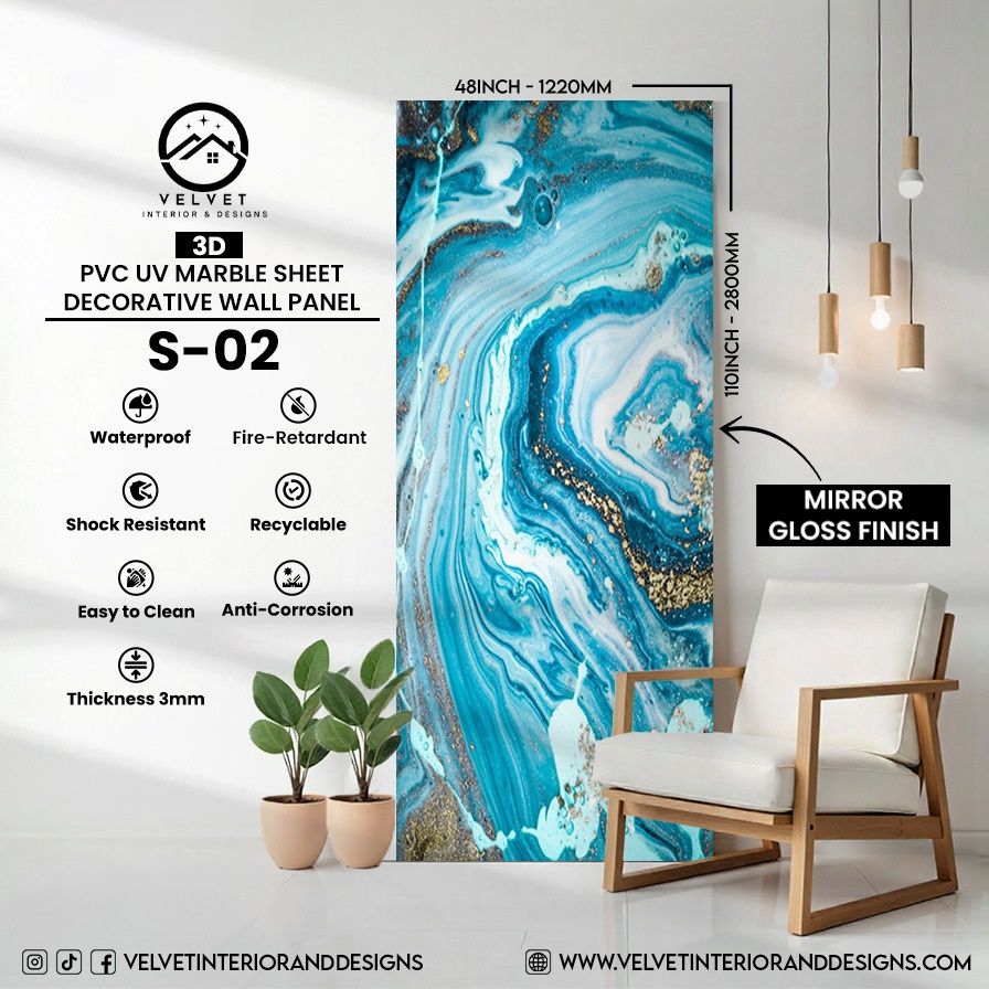 S-02 | 3D | PVC UV Marble Sheets