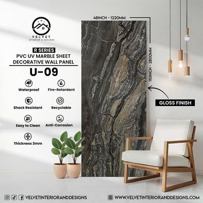 U-09 | R Series | PVC UV Marble Sheets