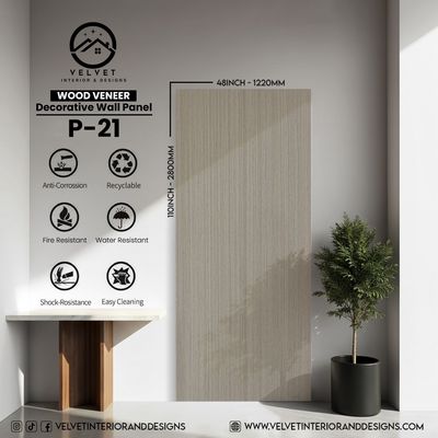 P-21 | Wood Veneer |  Decorative Wall Panel | 5/16 in x 48 in x 110 in | natural wood finish | Waterproof, Scratch-Resistant & Fire-Retardant | Ideal for Living Rooms, Bathrooms & Feature Walls