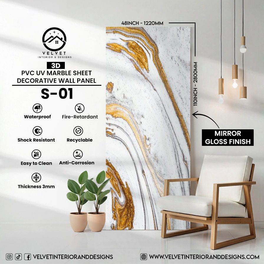 S-01 | 3D | PVC UV Marble Sheets