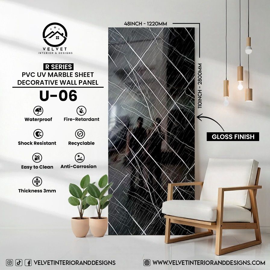 U-06 | R Series | PVC UV Marble Sheets