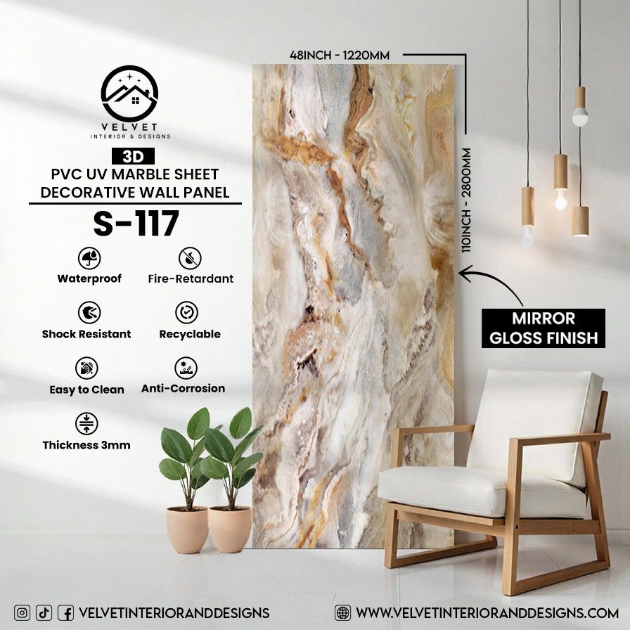 S-117 | 3D | PVC UV Marble Sheets