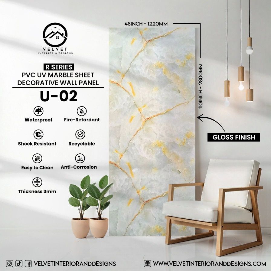 U-02 | R Series | PVC UV Marble Sheets