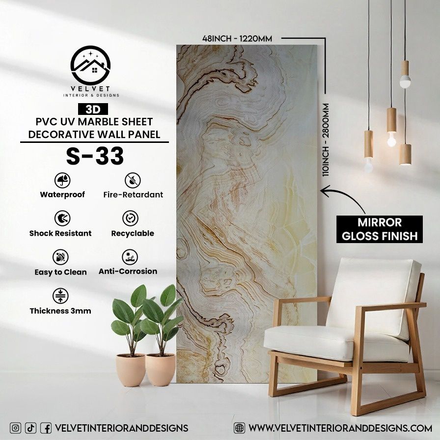 S-33 | 3D | PVC UV Marble Sheets S-33 | 3D | PVC UV Marble Sheets