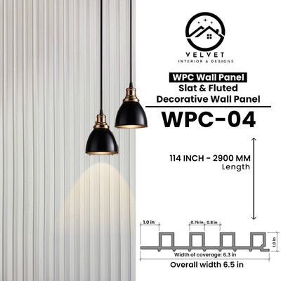 WPC-04 | WPC Wall Panel | Slat & Fluted Decorative Wall Panel | 1 in x 6.3 in x 114 in | Water & Moisture-Resistant | Fire-Retardant | Ideal for Living Rooms, Bedrooms, Bathrooms, TV & Feature Walls WPC-04 | WPC Wall Panel | Slat & Fluted Decorative Wall Panel | 1 in x 6.3 in x 114 in | Water & Moisture-Resistant | Fire-Retardant | Ideal for Living Rooms, Bedrooms, Bathrooms, TV & Feature Walls