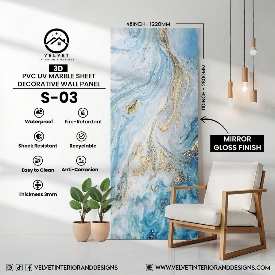 S-03 | 3D | PVC UV Marble Sheets