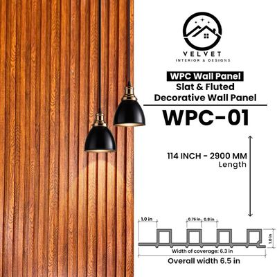 WPC-01 | WPC Wall Panel | Slat & Fluted Decorative Wall Panel | 1 in x 6.3 in x 114 in | Water & Moisture-Resistant | Fire-Retardant | Ideal for Living Rooms, Bedrooms, Bathrooms, TV & Feature Walls WPC-01 | WPC Wall Panel | Slat & Fluted Decorative Wall Panel | 1 in x 6.3 in x 114 in | Water & Moisture-Resistant | Fire-Retardant | Ideal for Living Rooms, Bedrooms, Bathrooms, TV & Feature Walls