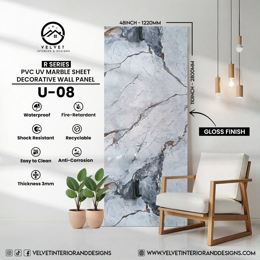 U-08 | R Series | PVC UV Marble Sheets