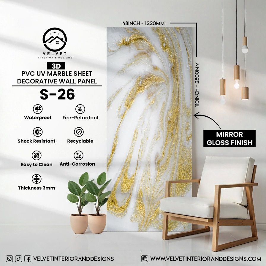 S-26 | 3D | PVC UV Marble Sheets