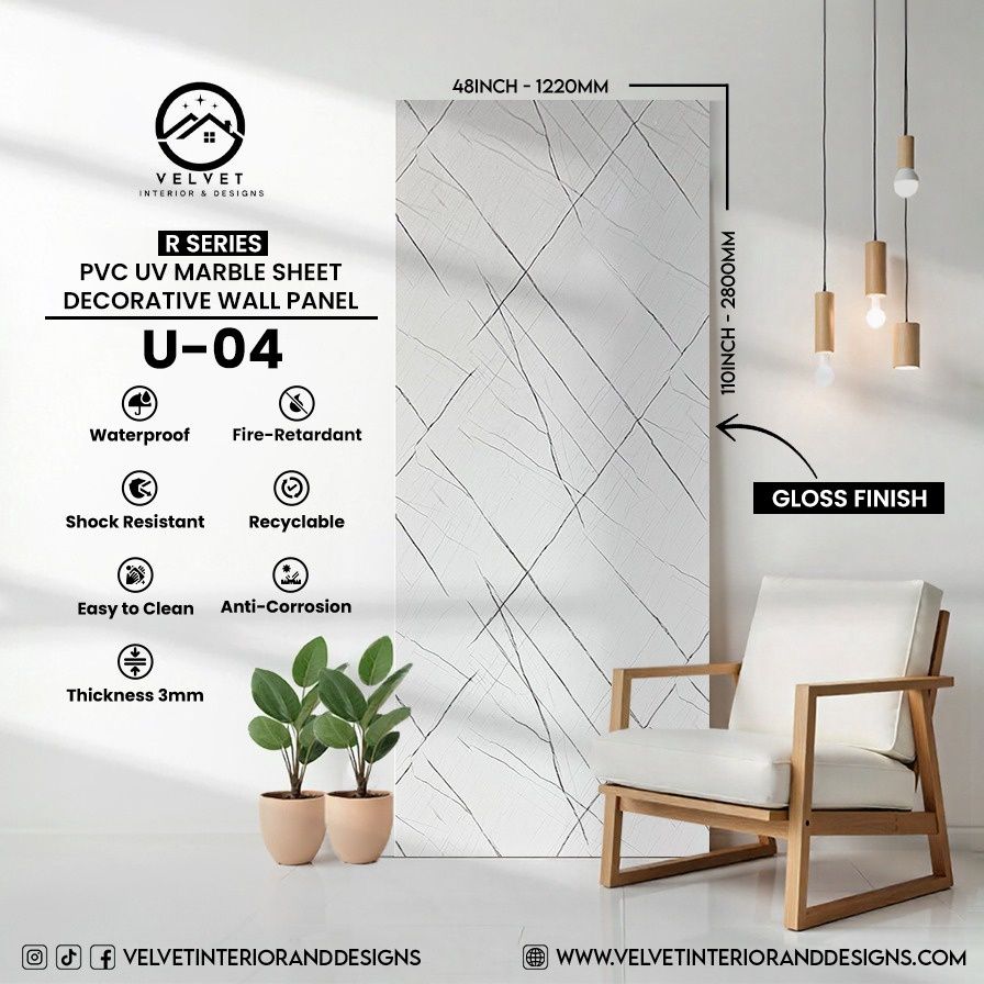 U-04 | R Series | PVC UV Marble Sheets