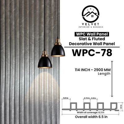 WPC-78 | WPC Wall Panel | Slat & Fluted Decorative Wall Panel | 1 in x 6.3 in x 114 in | Water & Moisture-Resistant | Fire-Retardant | Ideal for Living Rooms, Bedrooms, Bathrooms, TV & Feature Walls WPC-78 | WPC Wall Panel | Slat & Fluted Decorative Wall Panel | 1 in x 6.3 in x 114 in | Water & Moisture-Resistant | Fire-Retardant | Ideal for Living Rooms, Bedrooms, Bathrooms, TV & Feature Walls