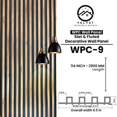 WPC-9 | WPC Wall Panel | Slat & Fluted Decorative Wall Panel | 1 in x 6.3 in x 114 in | Water & Moisture-Resistant | Fire-Retardant | Ideal for Living Rooms, Bedrooms, Bathrooms, TV & Feature Walls WPC-9 | WPC Wall Panel | Slat & Fluted Decorative Wall Panel | 1 in x 6.3 in x 114 in | Water & Moisture-Resistant | Fire-Retardant | Ideal for Living Rooms, Bedrooms, Bathrooms, TV & Feature Walls