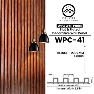 WPC-41 | WPC Wall Panel | Slat & Fluted Decorative Wall Panel | 1 in x 6.3 in x 114 in | Water & Moisture-Resistant | Fire-Retardant | Ideal for Living Rooms, Bedrooms, Bathrooms, TV & Feature Walls WPC-41 | WPC Wall Panel | Slat & Fluted Decorative Wall Panel | 1 in x 6.3 in x 114 in | Water & Moisture-Resistant | Fire-Retardant | Ideal for Living Rooms, Bedrooms, Bathrooms, TV & Feature Walls