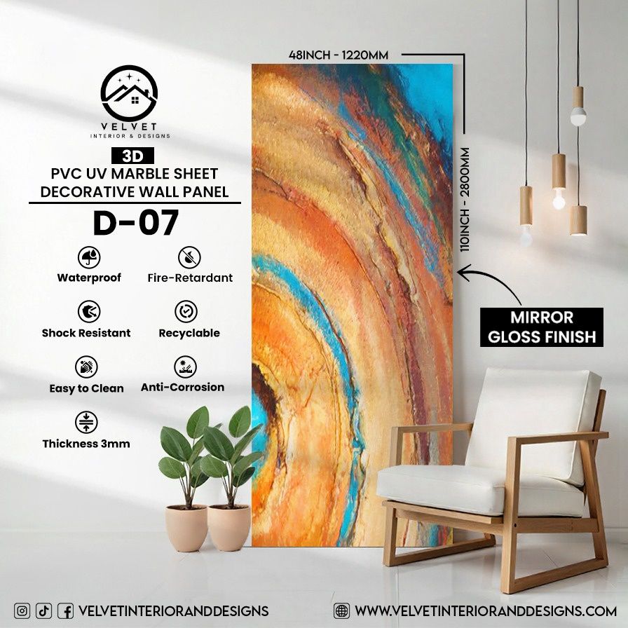 D-07 | 3D | PVC UV Marble Sheets