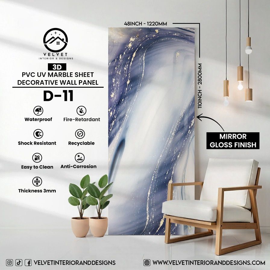D-11 | 3D | PVC UV Marble Sheets