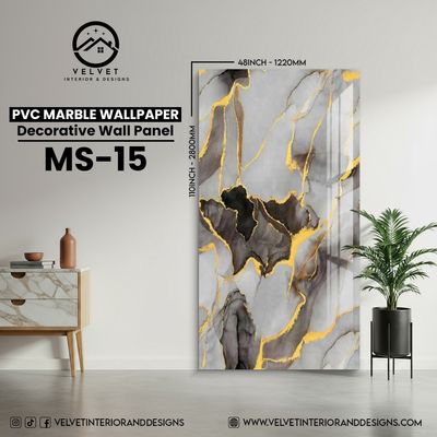 MS-15 | PVC Marble Wallpaper| Decorative Wall Panel | 1/8 in x 48 in x 110 in | Waterproof, Scratch-Resistant | Ideal for Living Rooms & Feature Walls MS-15 | PVC Marble Wallpaper| Decorative Wall Panel | 1/8 in x 48 in x 110 in | Waterproof, Scratch-Resistant | Ideal for Living Rooms & Feature Walls