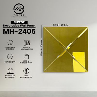 MH-2405 | Mirrors| Wall Panel Accessories | Decorative Wall Panel | 1/8 in x 12 in x 12 in | Convenient Easy Stick - Strong Viscous Force | Ideal for Living Rooms, Bathrooms & Feature Walls